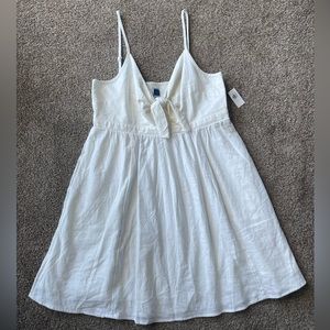 Old Navy white tie-front dress - Size L